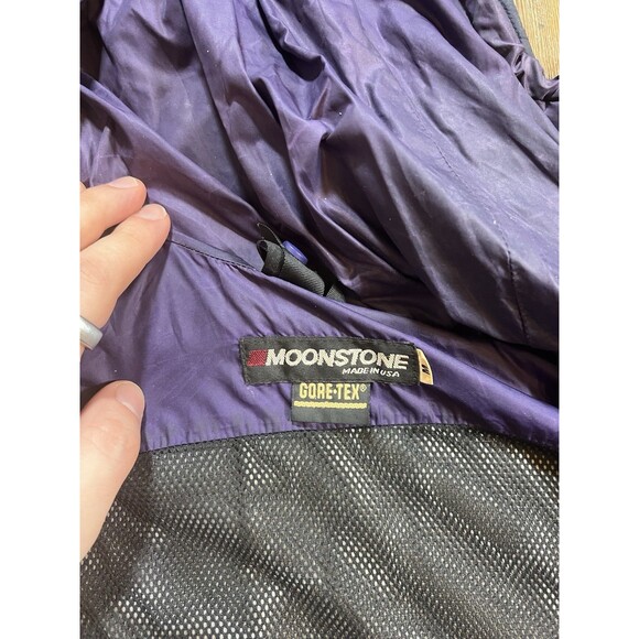 Vintage Moonstone Gore-Tex Jacket Mens M Blue  Ripstop 2 Way Zip Vented Hooded - Picture 7 of 15